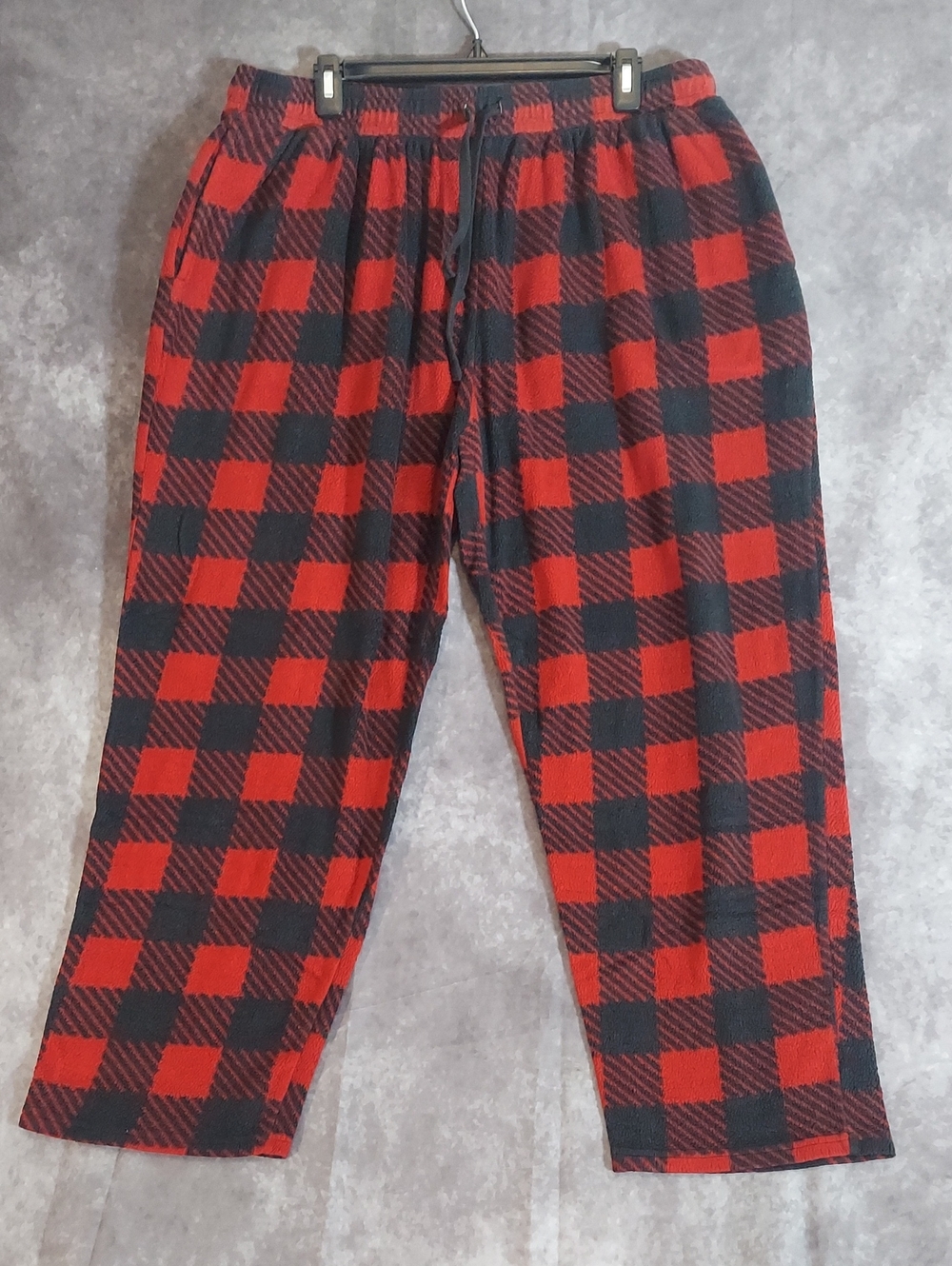 George Red and Black Plaid Men's Fleece Pajama Pants Size XXL - UGC